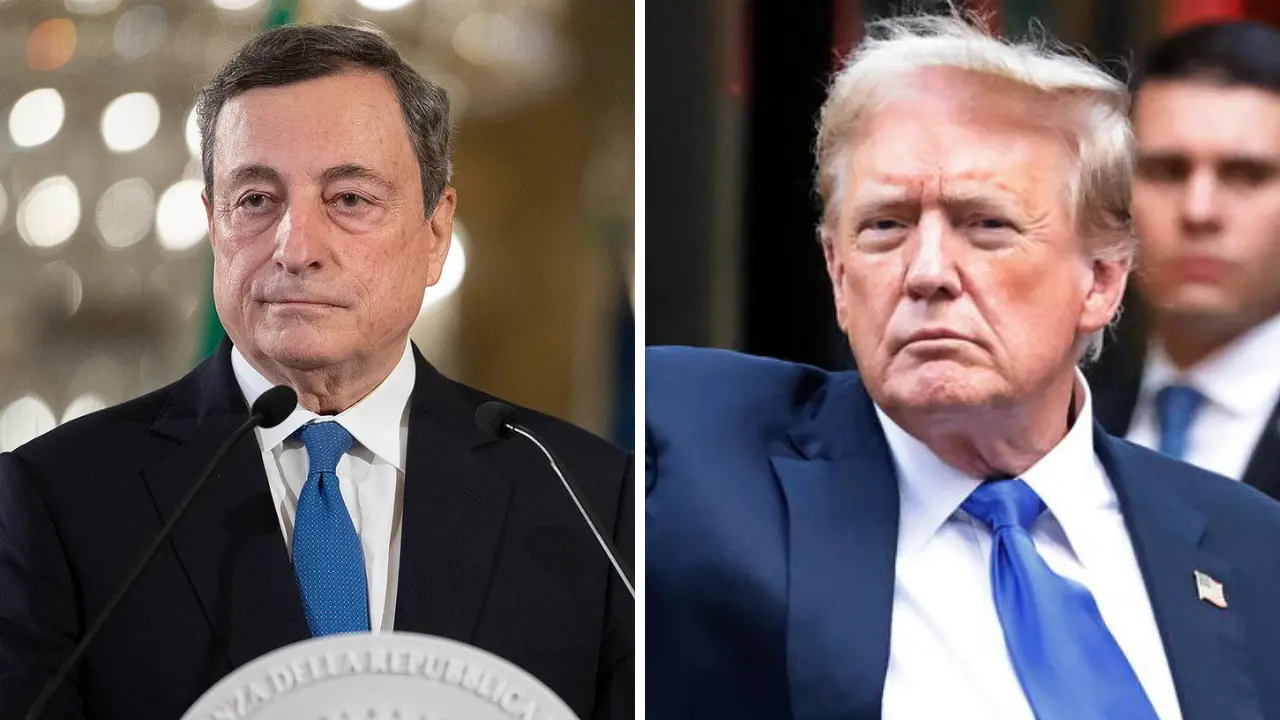 <p>Da sinistra Draghi e Trump</p>\\n