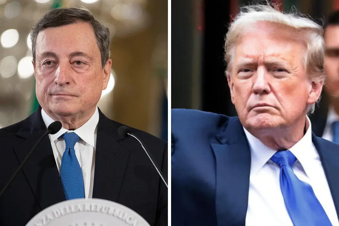 <p>Da sinistra Draghi e Trump</p>\\n