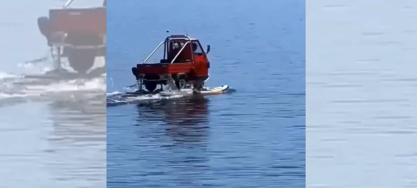 Un’Ape Piaggio acquatica a Scilla: l’invenzione di un giovane reggino diventa virale