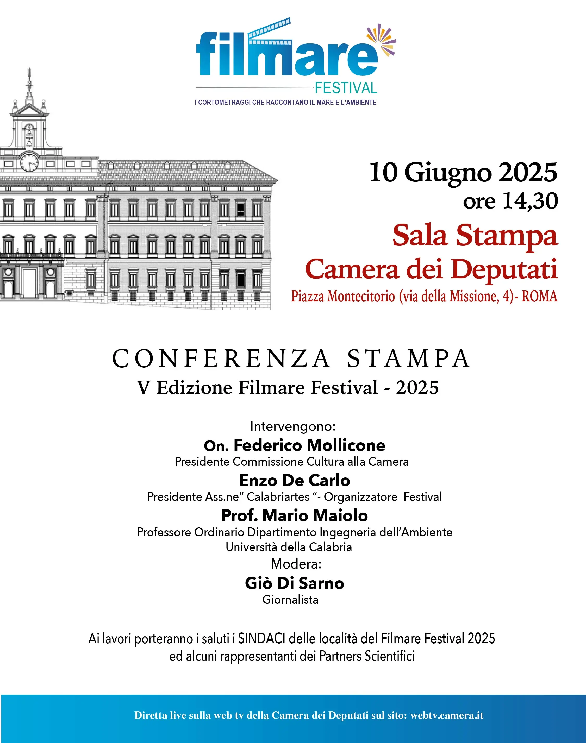 Filmare Festival 2025: la V edizione debutta alla Camera e porta il cinema “green” in tour per la Calabria\n