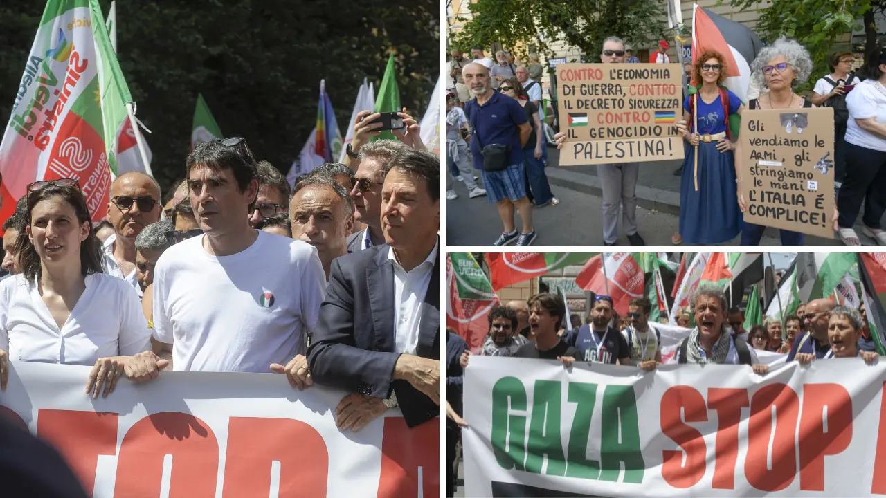 «Siamo oltre 300mila, questa è la piazza dell'umanità. Qui l’Italia che non tace»: a Roma la manifestazione per Gaza\n