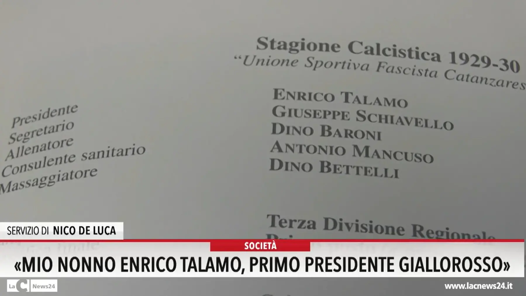 «Mio nonno Enrico Talamo, primo presidente giallorosso»