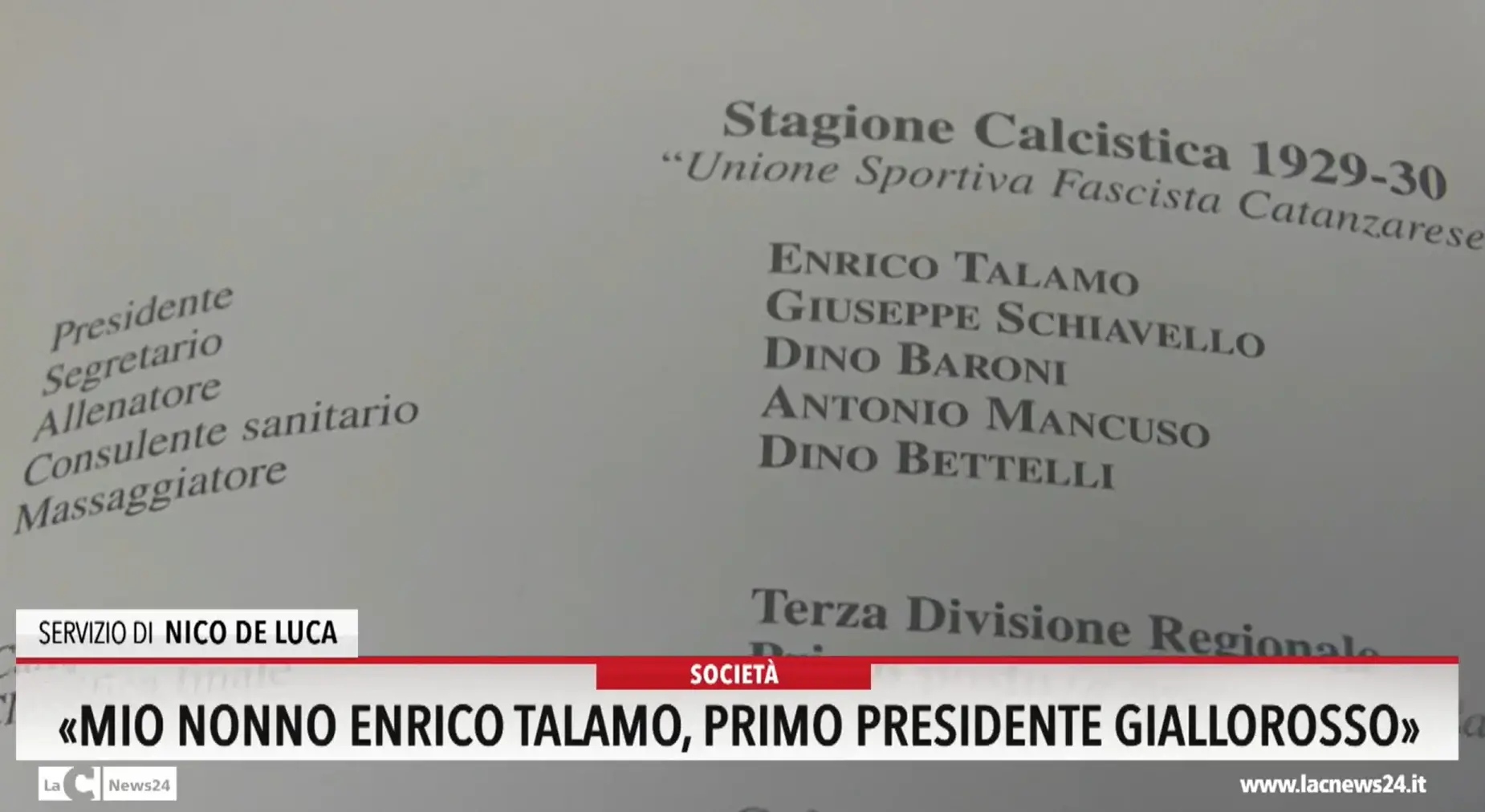«Mio nonno Enrico Talamo, primo presidente giallorosso»