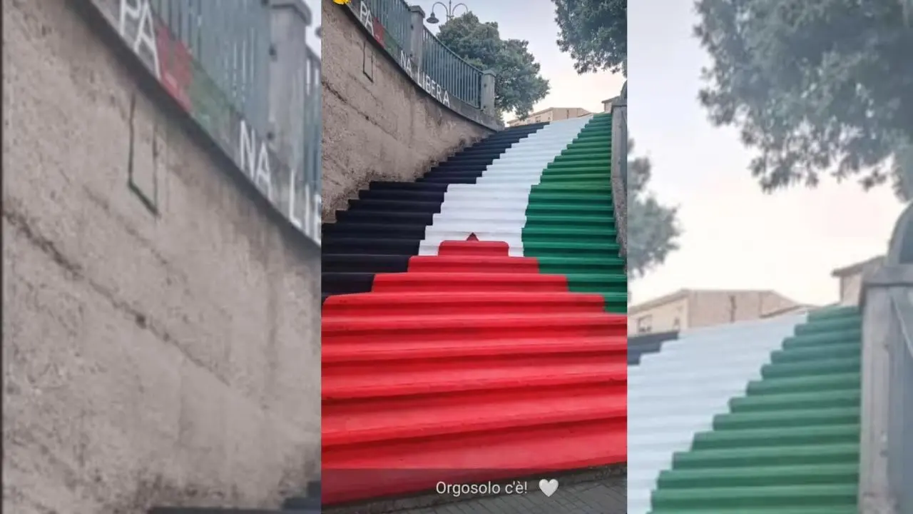 La scalinata a Orgosolo , Pagina Fb, Sardegna Palestina
