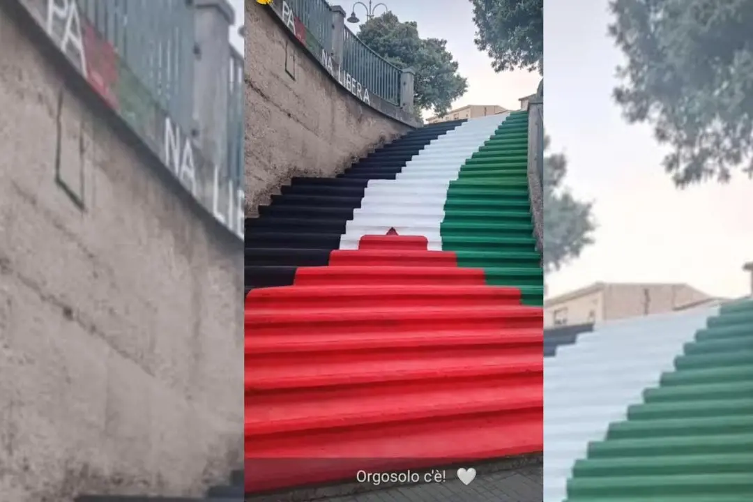La scalinata a Orgosolo , Pagina Fb, Sardegna Palestina