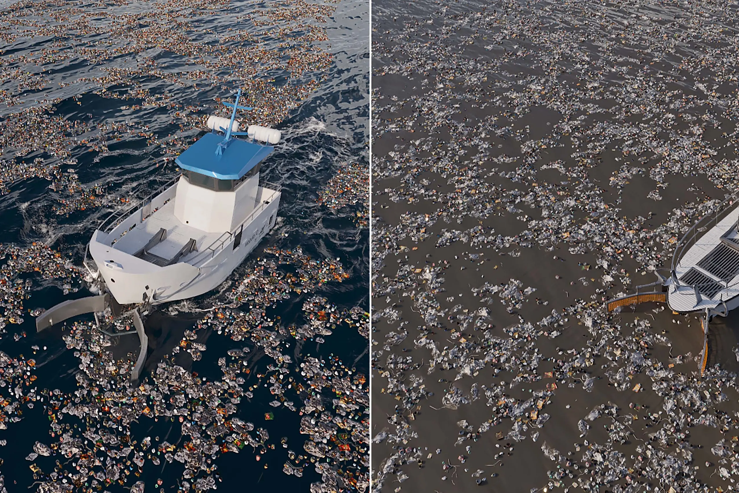 <p>Gigantesco veliero ibrido raccoglie la plastica dalle acque inquinate e la converte in energia</p>\\n , The SeaCleaners/Cover Images/INS