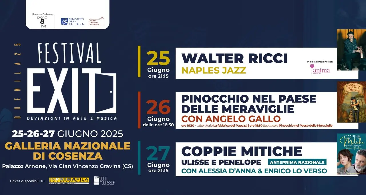 EXIT – Deviazioni in arte e musica, a Cosenza\u00A0tre appuntamenti a giugno