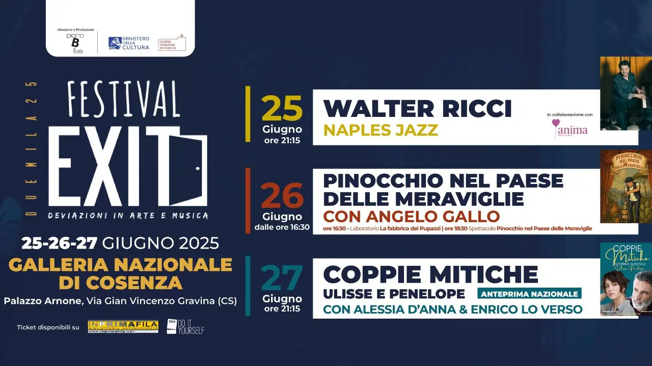 EXIT – Deviazioni in arte e musica, a Cosenza\u00A0tre appuntamenti a giugno