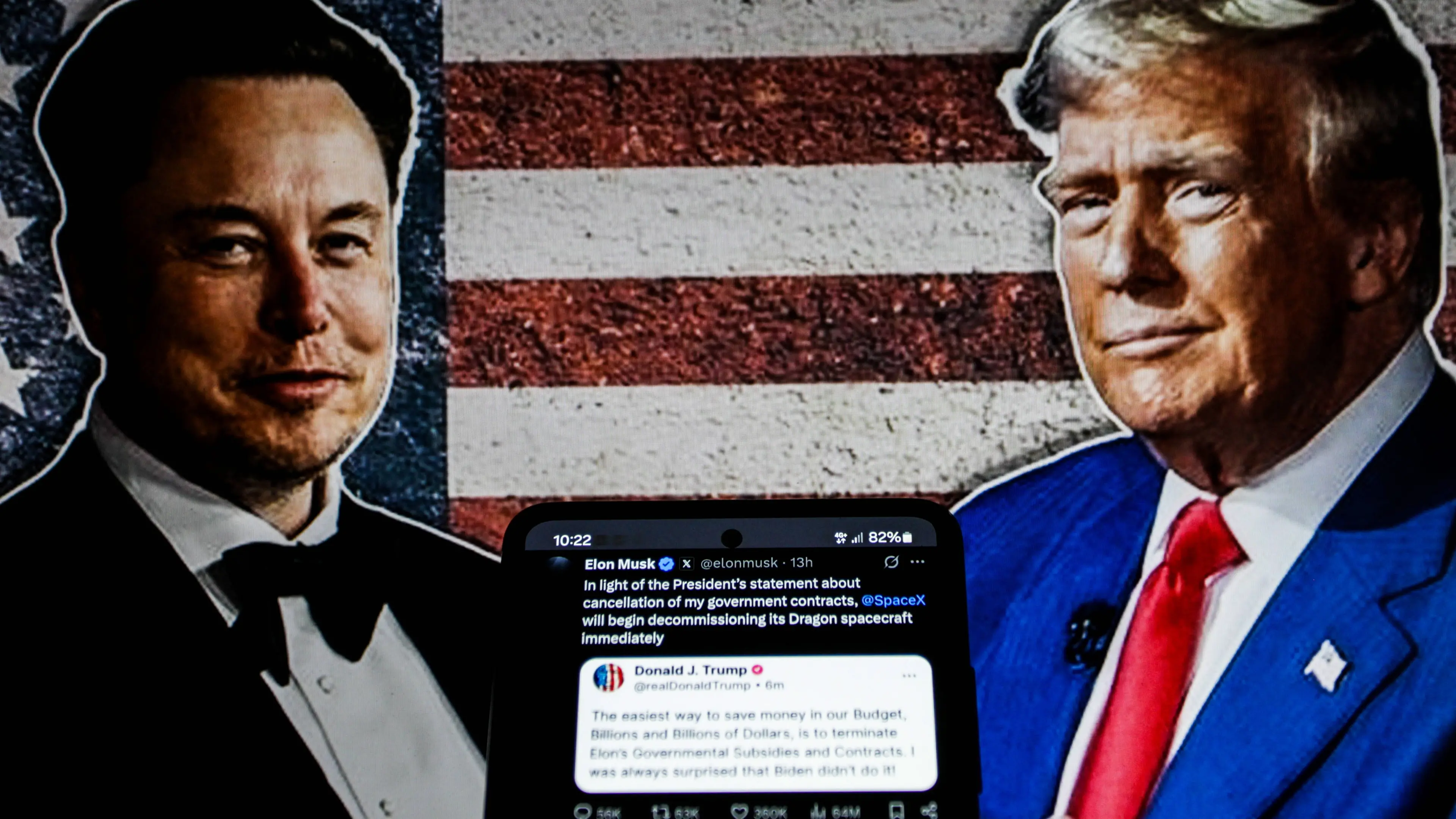 <p>Passo indietro di Elon Musk dopo lo scontro social con Trump</p>\\n , Yassine Mahjoub/SIPA