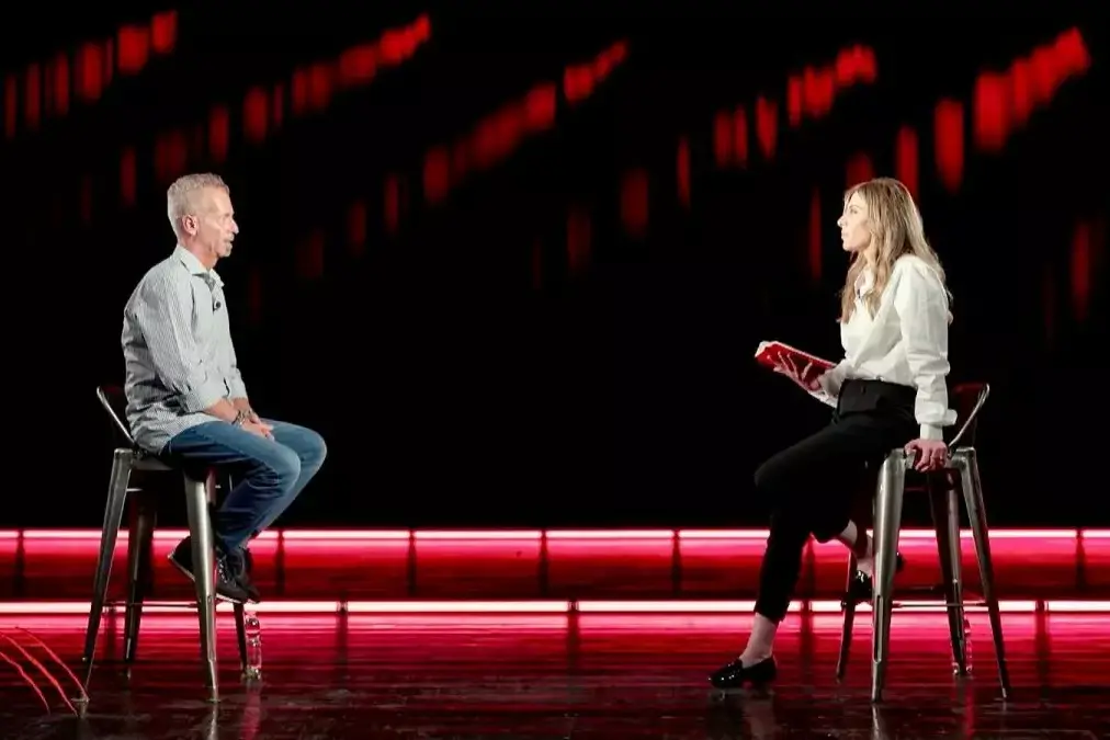 Massimo Bossetti e Francesca Fagnani (foto ufficio stampa Belve jump media)