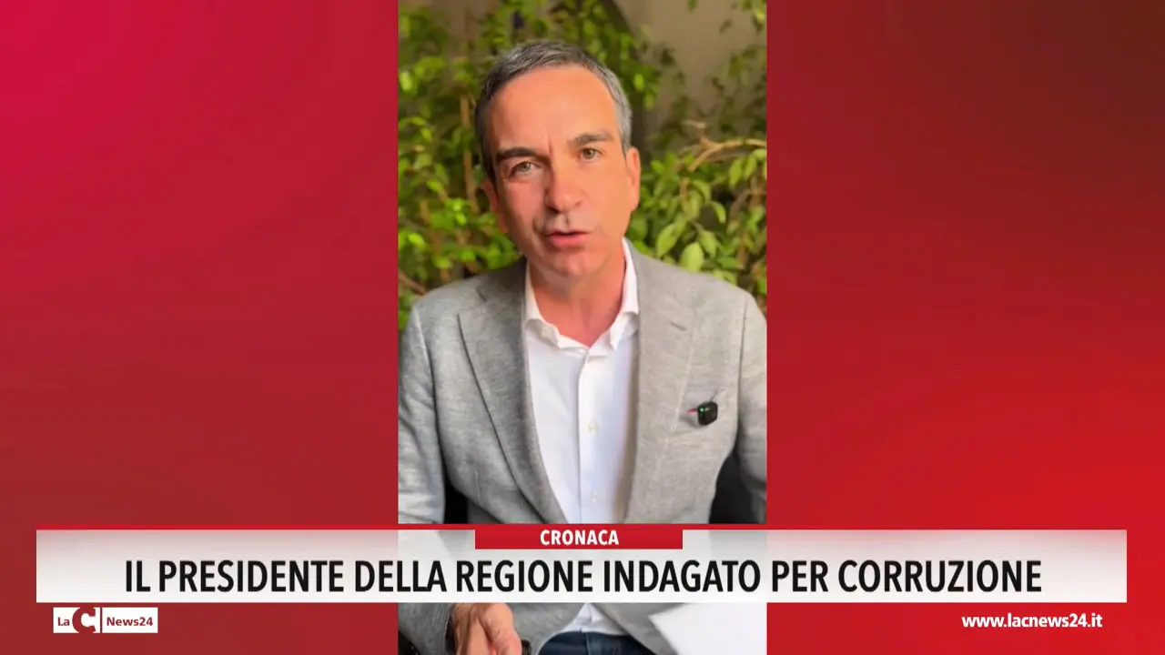 Il presidente della Regione indagato per corruzione