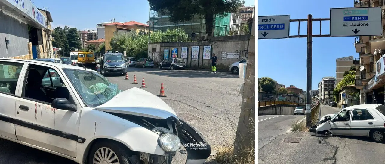 Cosenza, finisce con l’auto contro un palo della segnaletica stradale: un ferito\n