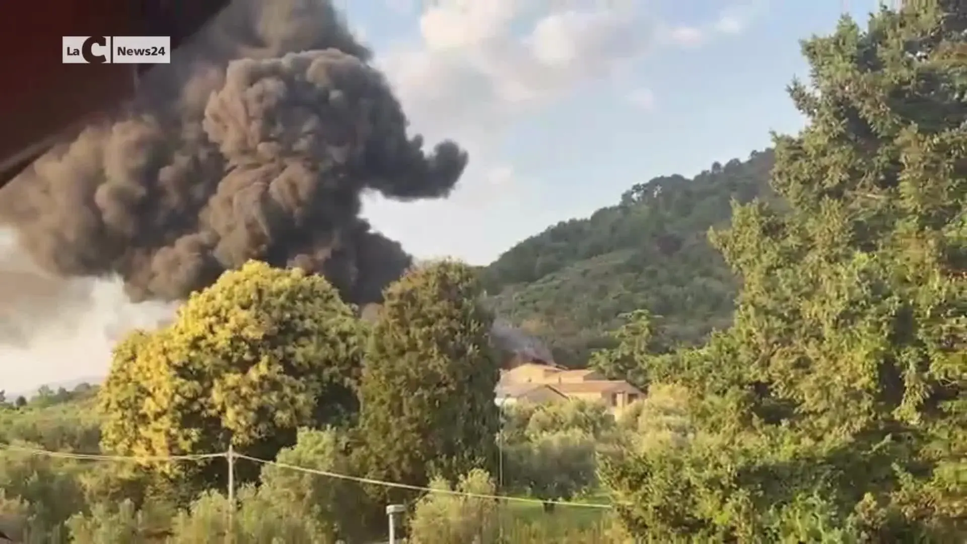 Nocera Terinese, incendio nel capannone di un'azienda vitivinicola