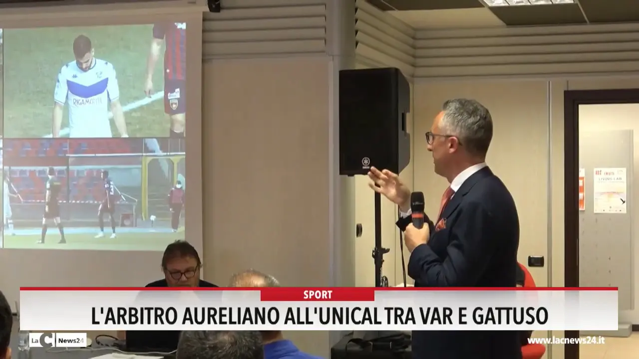 L'arbitro Aureliano all'Unical tra Var e Gattuso