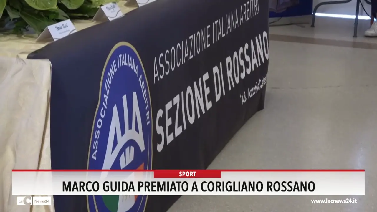 Marco Guida premiato a Corigliano Rossano