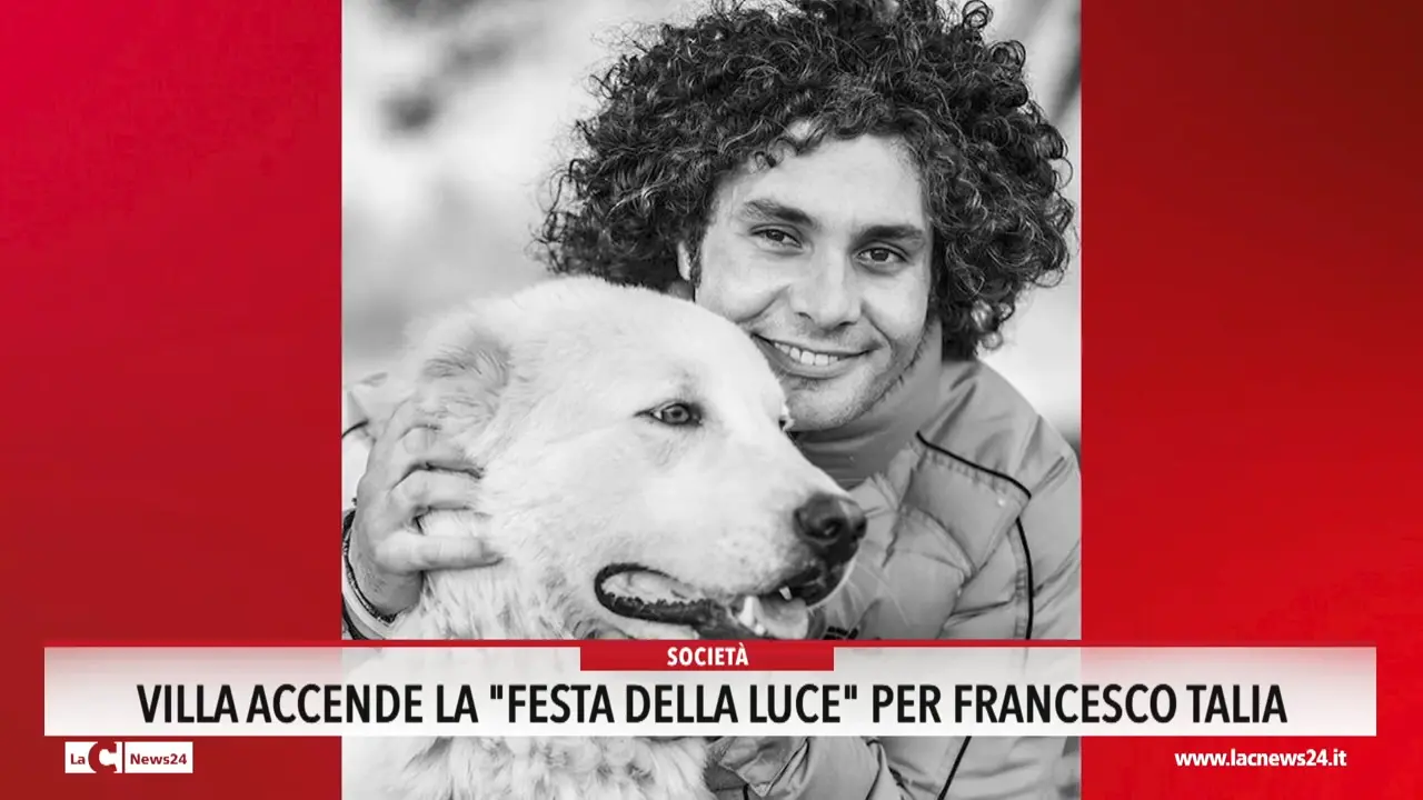 Villa accende la festa della luce per Francesco Talia