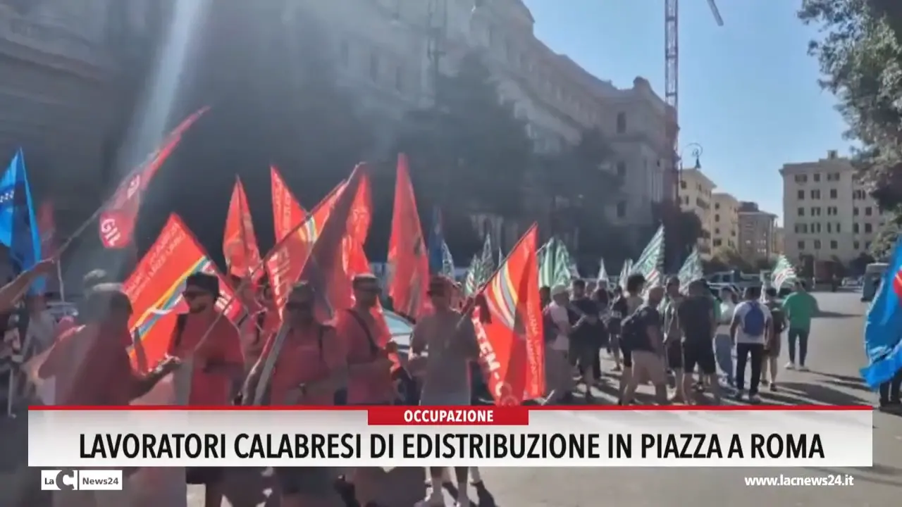 Lavoratori calabresi di E-Distribuzione in piazza a Roma