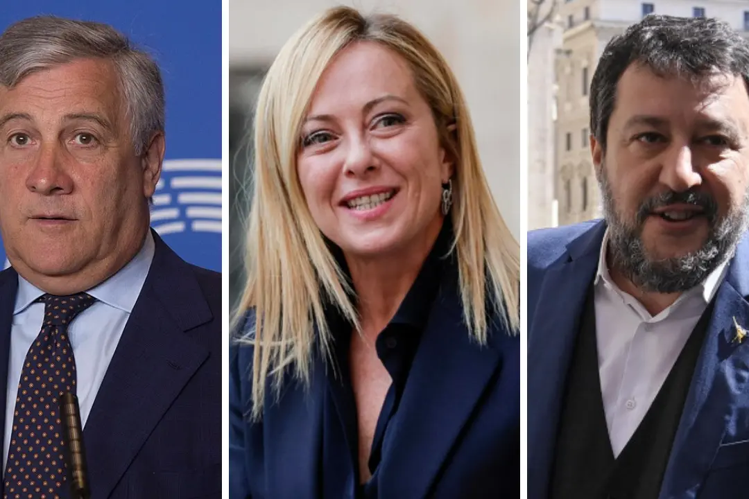<p>Tajani, Meloni e Salvini</p>\\n