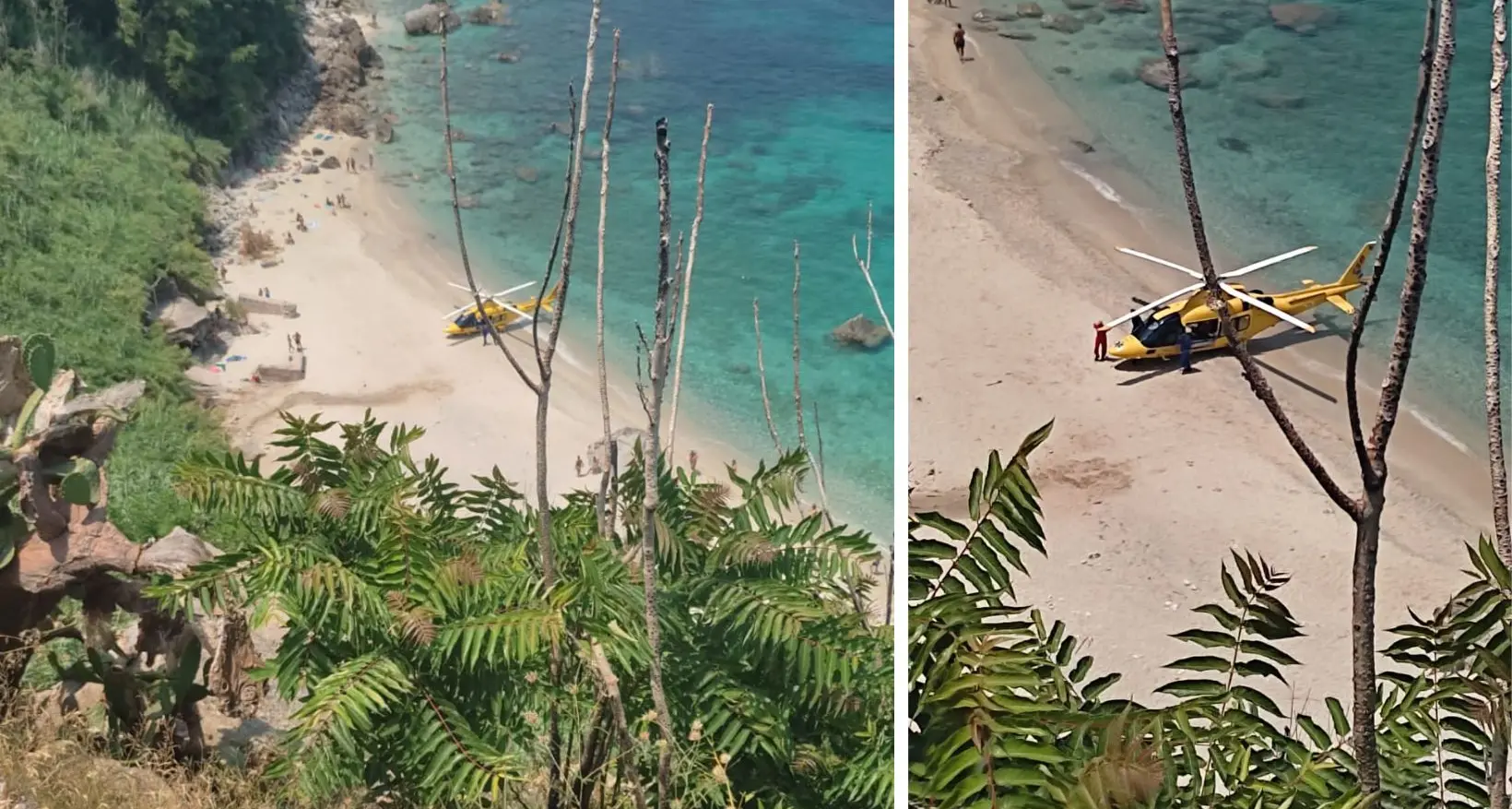 Parghelia, turista in spiaggia colpita alla testa da un sasso forse lanciato da un bambino: interviene l’elisoccorso\n