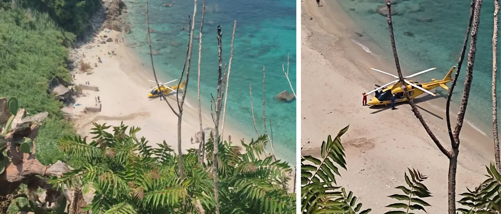 Parghelia, turista in spiaggia colpita alla testa da un sasso forse lanciato da un bambino: interviene l’elisoccorso\n