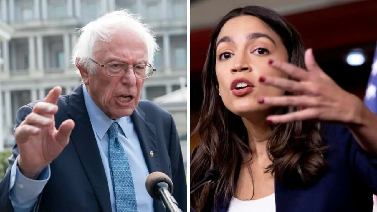 Bernie Sanders e Alexandria Ocasio-Cortez (Foto Ansa)