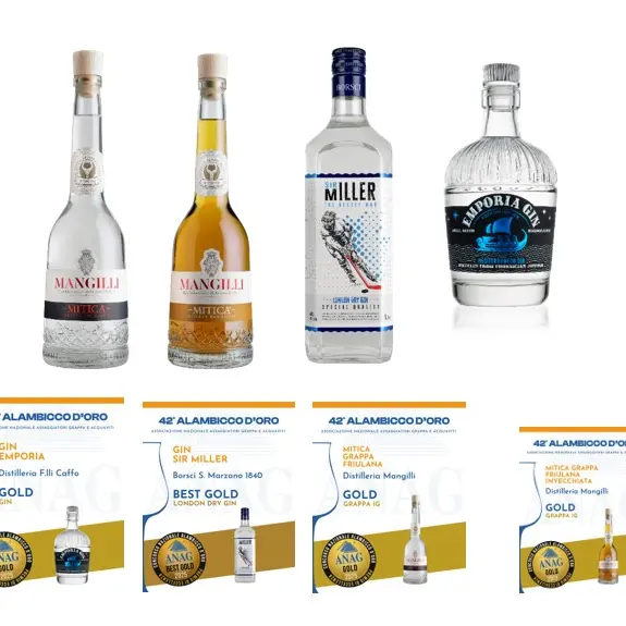 Trionfo di medaglie per le grappe Mangilli e per i gin del Gruppo Caffo\n