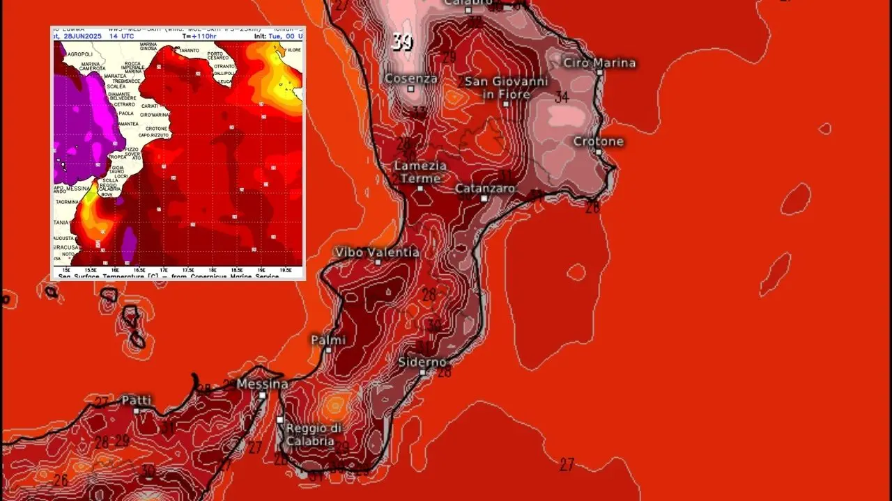 Calabria nella morsa del caldo africano: notti tropicali, mari bollenti e temperature fino a 40 gradi