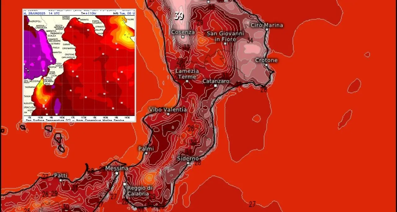 Calabria nella morsa del caldo africano: notti tropicali, mari bollenti e temperature fino a 40 gradi