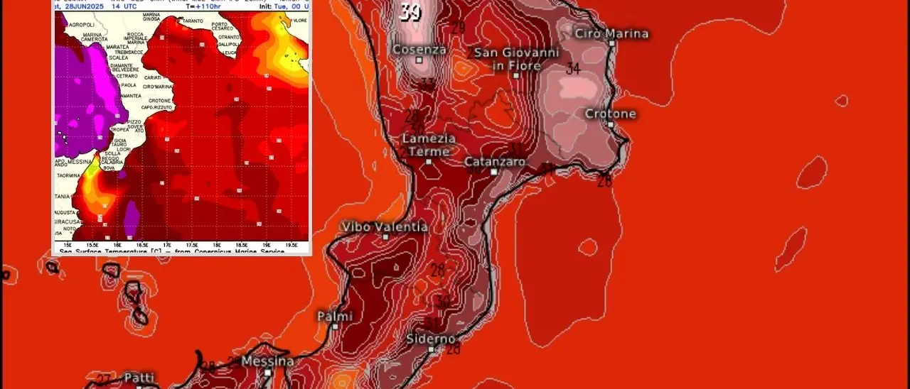 Calabria nella morsa del caldo africano: notti tropicali, mari bollenti e temperature fino a 40 gradi\n