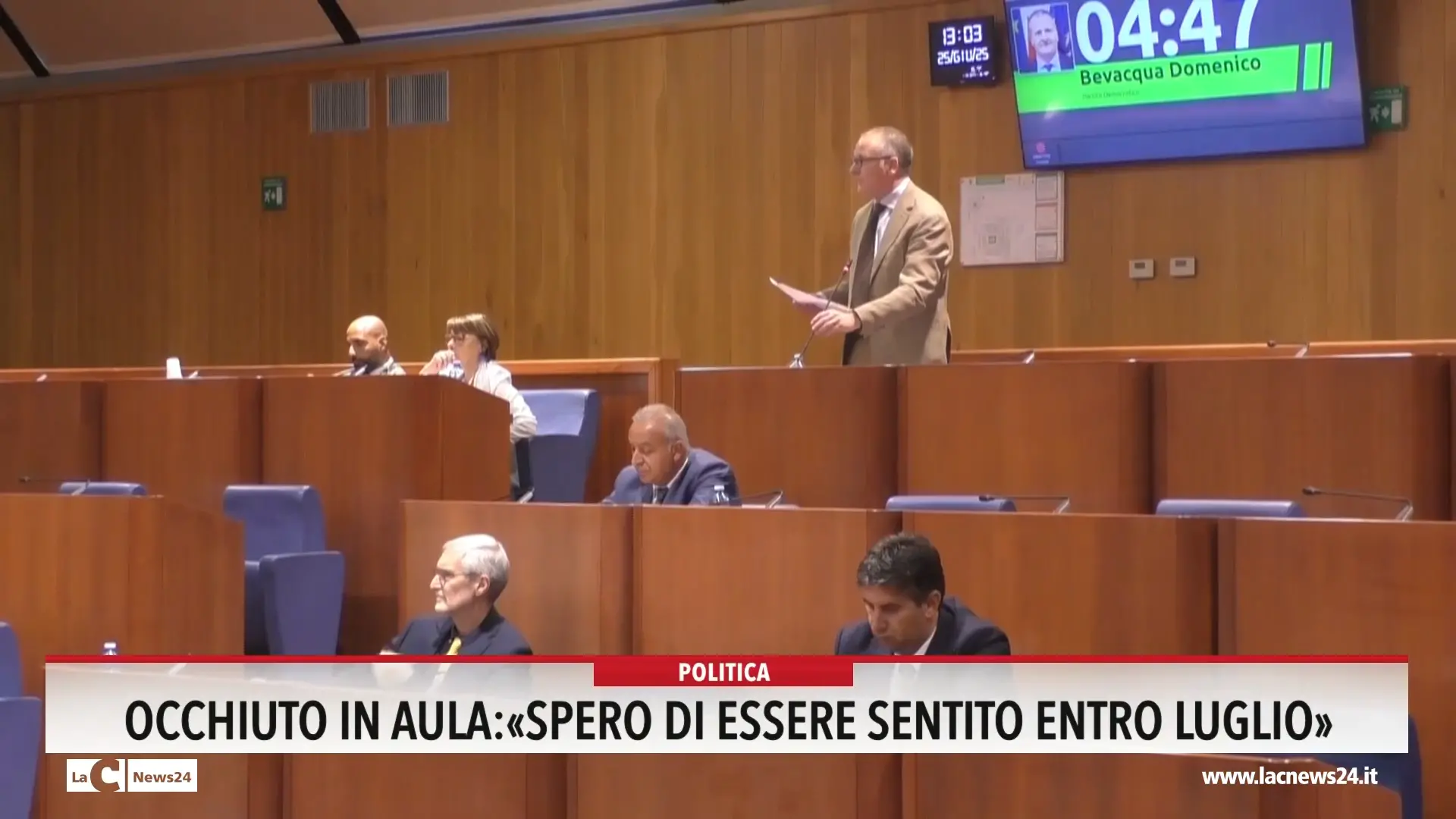 Occhiuto in aula, spero di essere sentito entro luglio