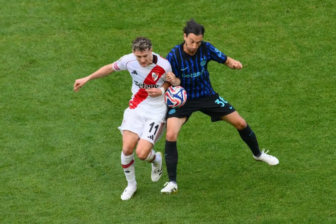 Un momento di gioco di Inter-River Plate