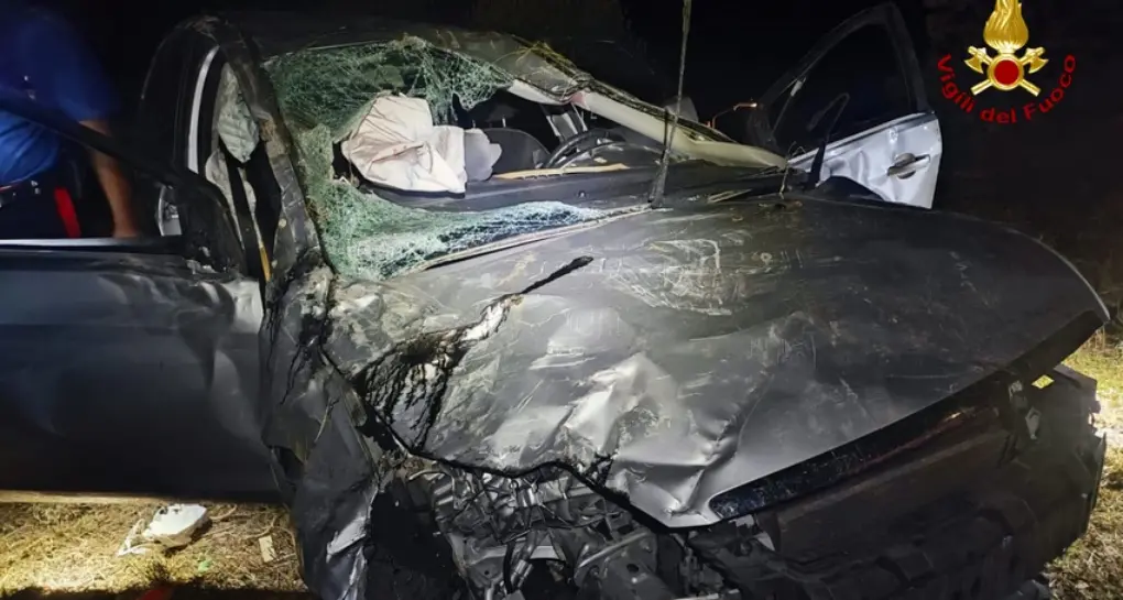 Incidente a San Pietro Apostolo, auto perde il controllo e si ribalta: feriti quattro ragazzi\n