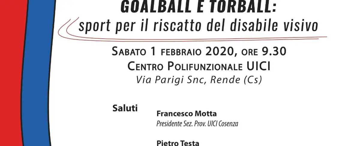 “Golball e Torball”, il convegno organizzato dall’Uici a Rende