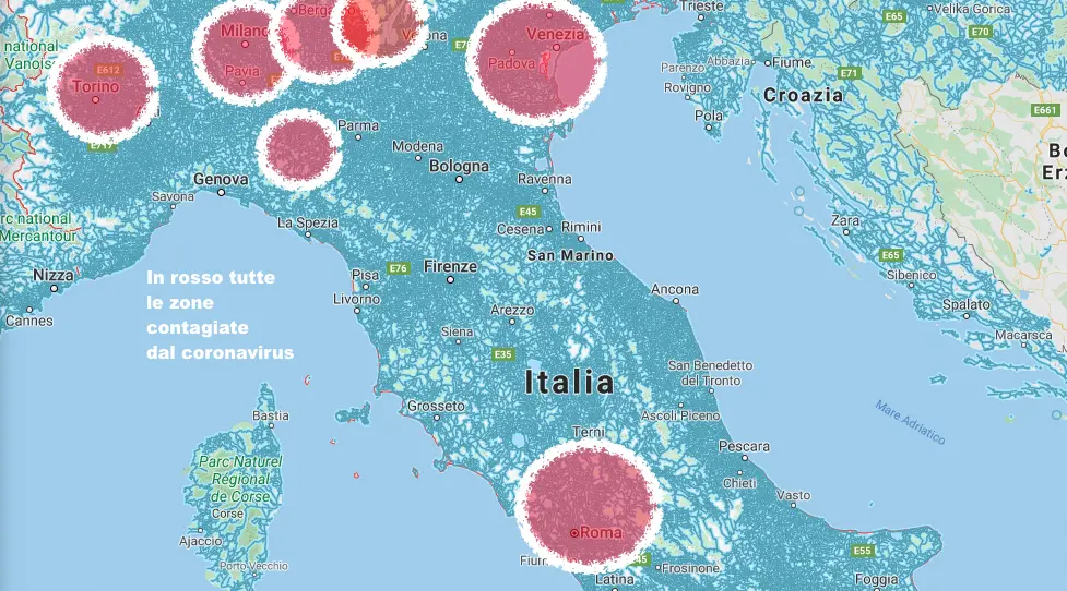 Coronavirus, la cartina geografica dell'infezione in Italia