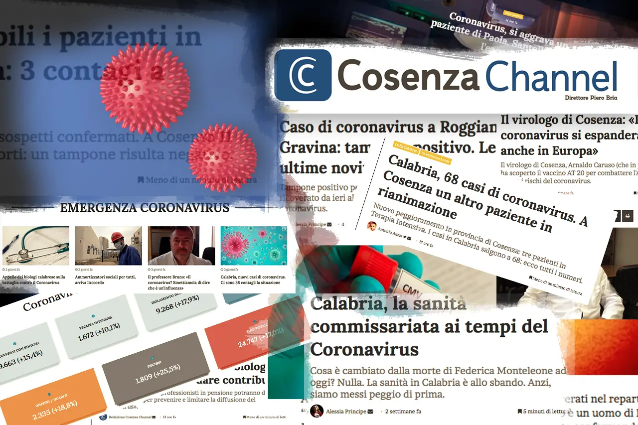 La cronistoria dell'emergenza coronavirus in Calabria (fino a ieri)