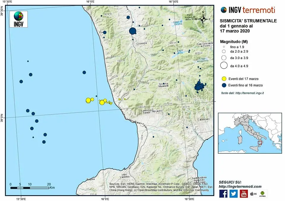 Terremoto, la Protezione Civile: «Non c'entra l'attività dello Stromboli»