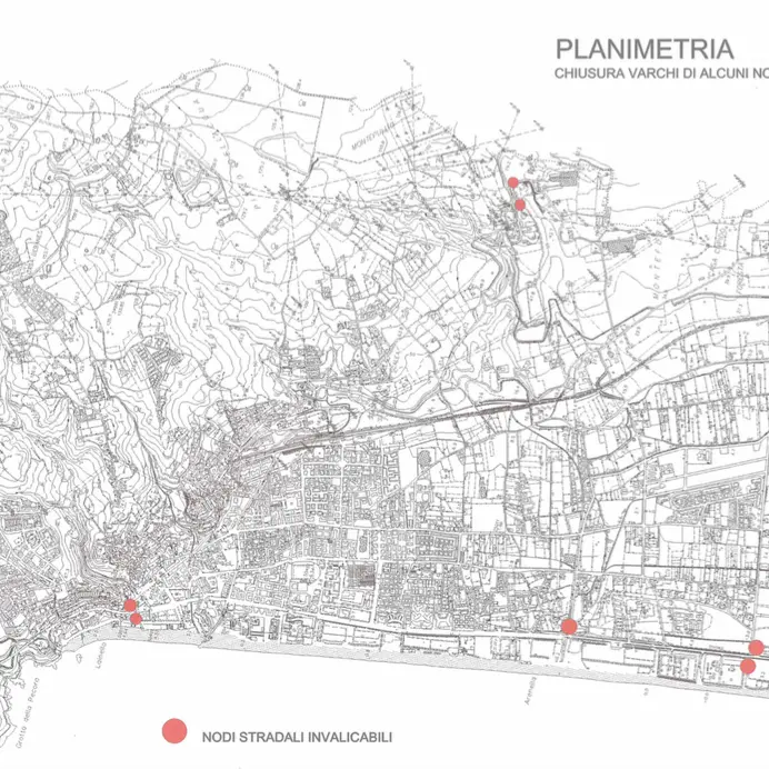Scalea, chiuse alcune strade d'accesso: ecco la planimetria
