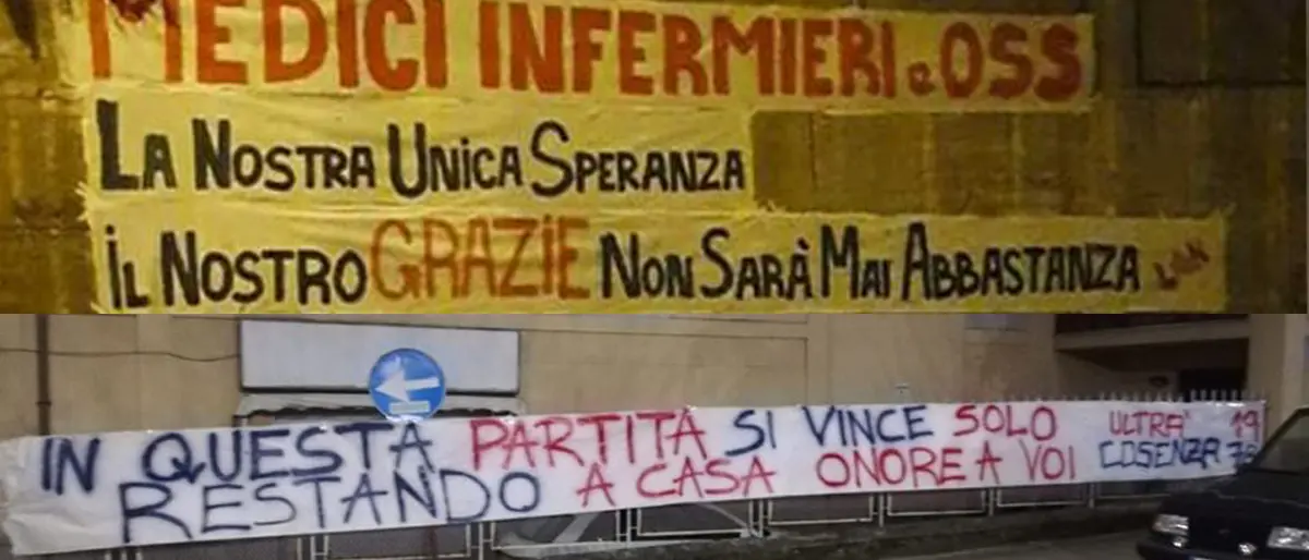 Medici, infermieri ed Oss, i messaggi di solidarietà da parte del tifo organizzato