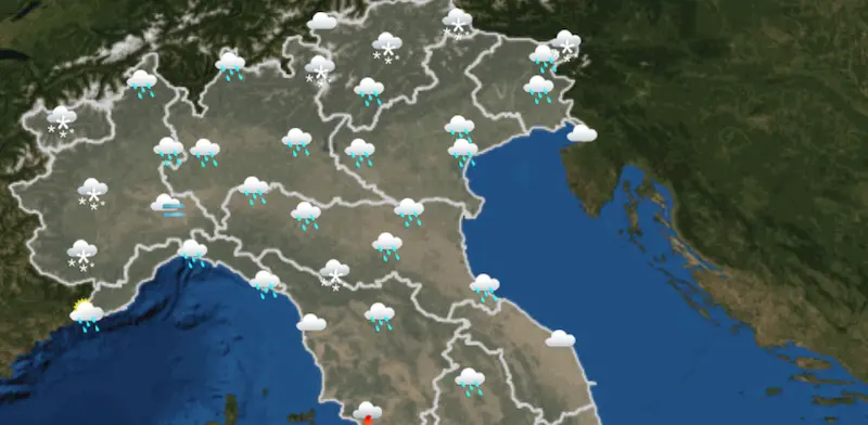 Maltempo, ancora neve al Nord. Tempo incerto in Calabria