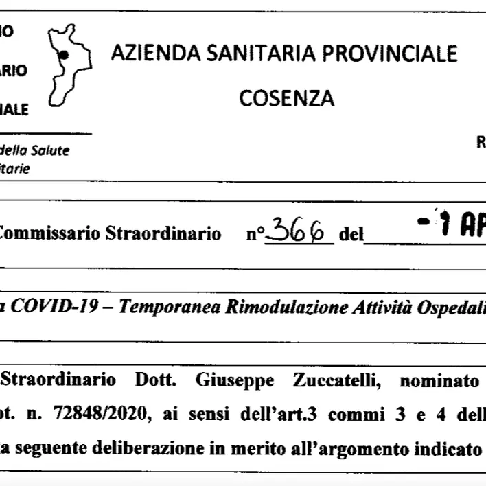 «Ventilatori obsoleti a Cetraro». Ma Zuccatelli insiste col presidio Covid19