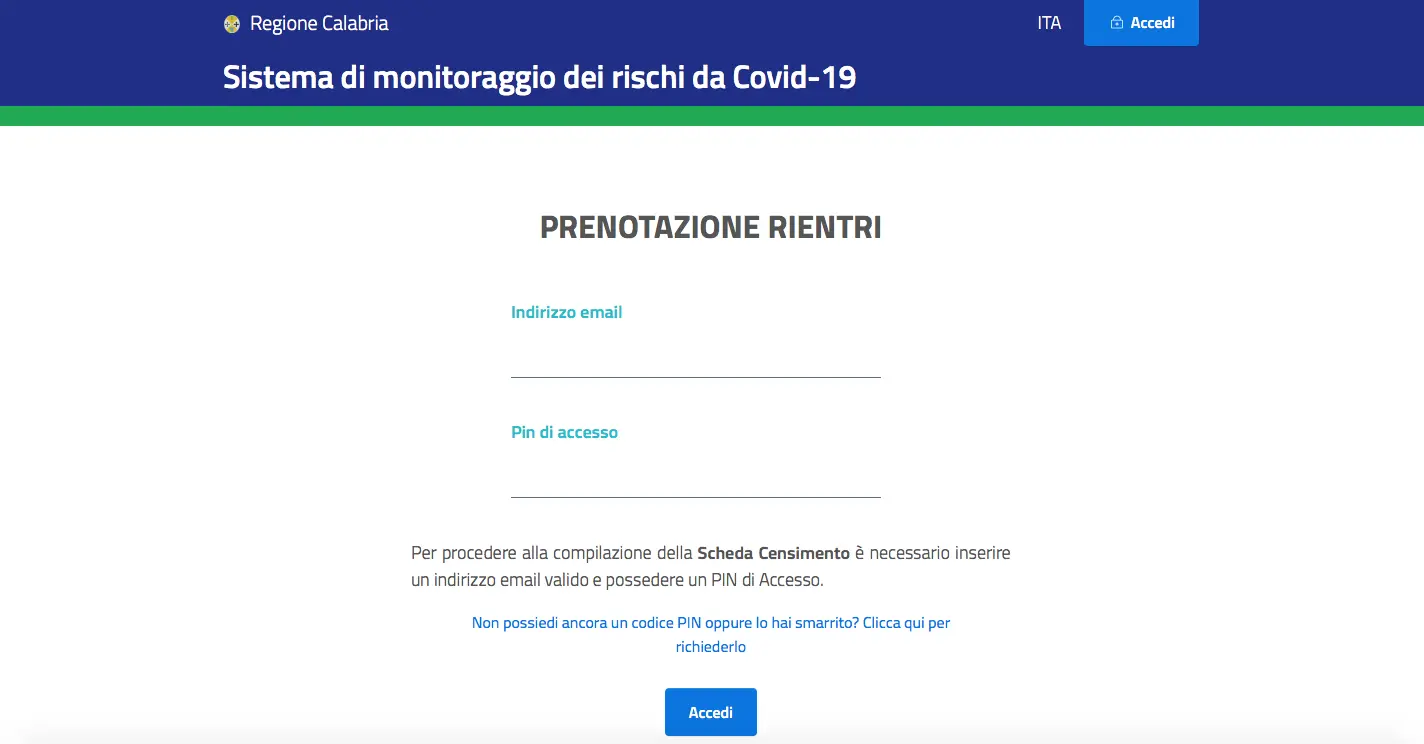 Prenotazione rientri in Calabria, ecco chi può accedere