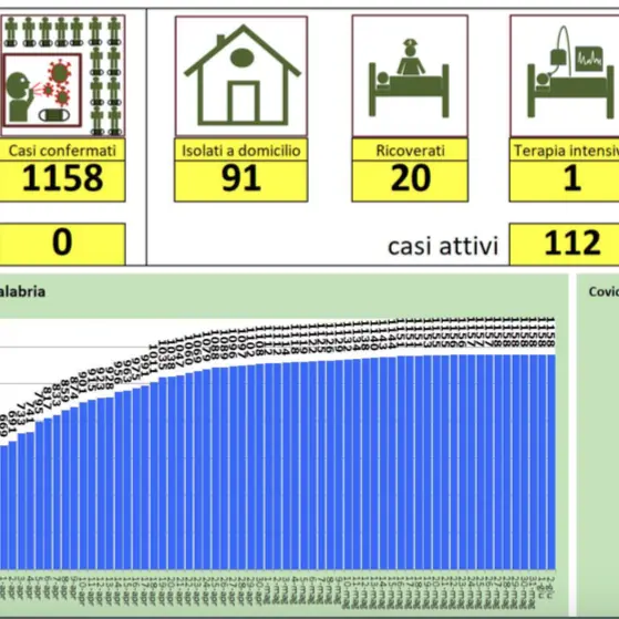 Covid19, numeri in Calabria: 21 ricoverati e 91 in isolamento domiciliare