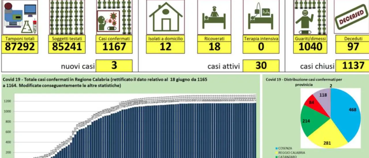 Tre nuovi casi in Calabria. Per la Regione Palmi è un focolaio attivo
