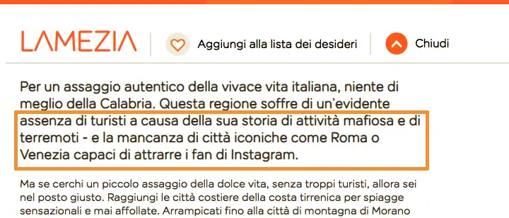 Easy Jet dà il suo benvenuto in Calabria: niente turismo e Instagram, solo terremoti e mafia