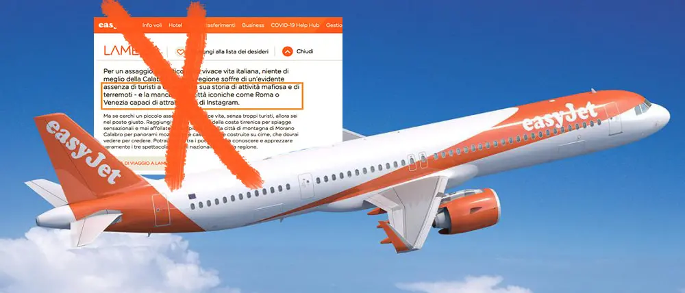 Easy Jet cancella il messaggio anti Calabria. Orsomarso: valuteremo denuncia