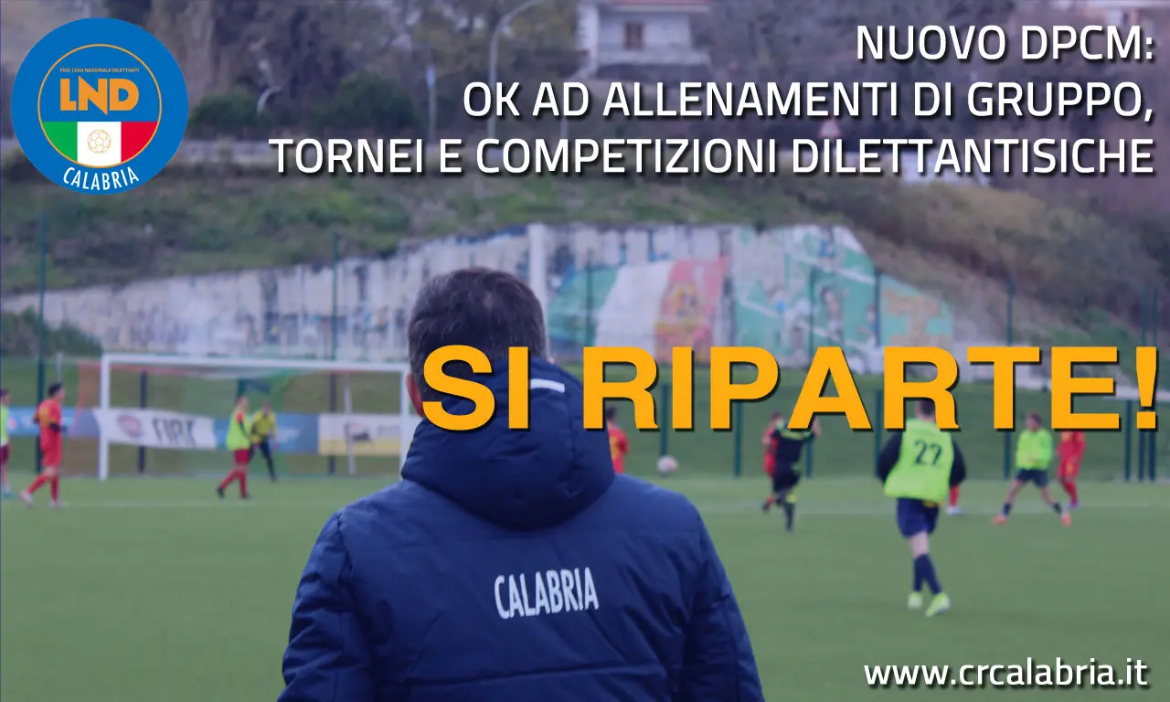 Il nuovo DPCM dà il via libera ai dilettanti. Ok ad allenamenti e pubblico