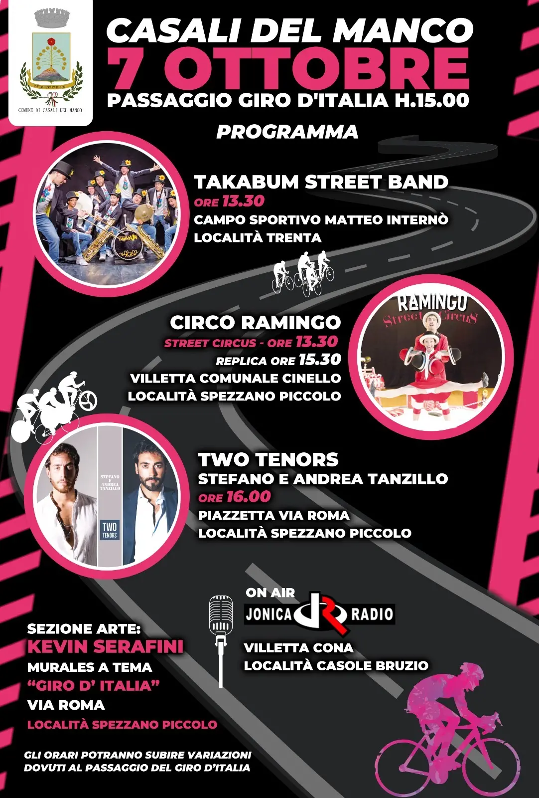 Casali del Manco pronto a festeggiare il passaggio del Giro d'Italia