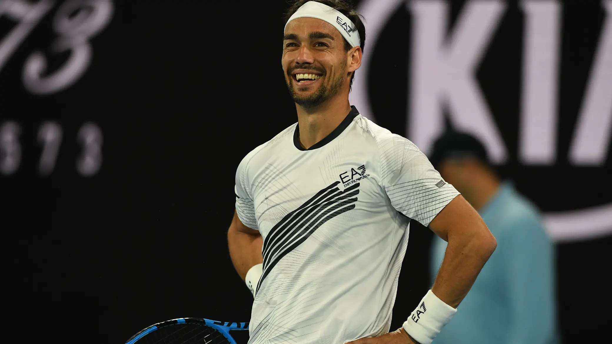 Italy\\'s Fabio Fognini reacts after a point against Argentina\\'s Guido Pella during their men\\'s singles match on day five of the Australian Open tennis tournament in Melbourne on January 24, 2020. (Photo by Greg Wood / AFP) / IMAGE RESTRICTED TO EDITORIAL USE - STRICTLY NO COMMERCIAL USE (Photo by GREG WOOD/AFP via Getty Images) , AFP via Getty Images