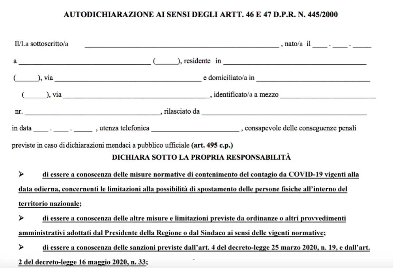 Ecco il nuovo modello per circolare in Calabria SCARICA