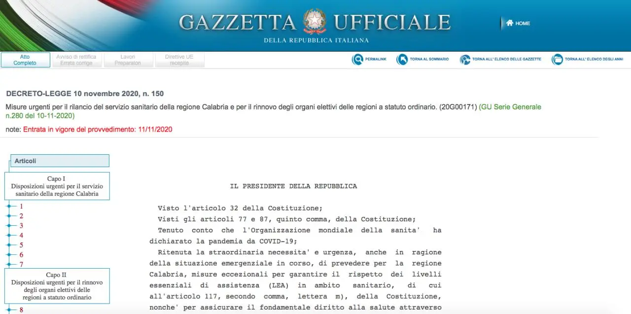 Decreto Calabria bis pubblicato in Gazzetta Ufficiale: al via l'era Zuccatelli?